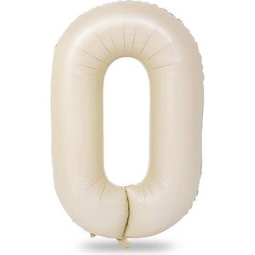 Patladı Gitti 34 inç 76-82 cm 0 Rakam Krem Folyo Balon