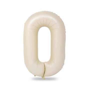 Patladı Gitti 34 inç 76-82 cm 0 Rakam Krem Folyo Balon