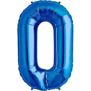 Patladı Gitti 34 inç 76-82 cm 0 Rakam Mavi Folyo Balon