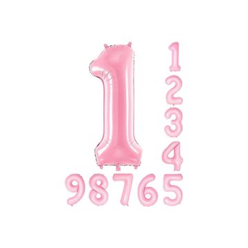 Patladı Gitti 34 inç 76 cm 1 Bir Rakam Pembe Folyo Balon