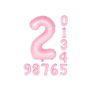 Patladı Gitti 34 inç 76 cm 2 İki Rakam Pembe Folyo Balon