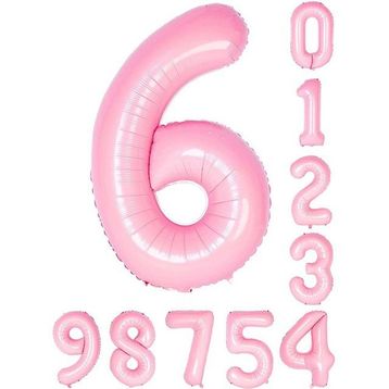 Patladı Gitti 34 inç 76 cm 6 Altı Rakam Pembe Folyo Balon