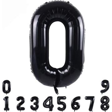 Patladı Gitti 34 inç 82 cm 0 Siyah Rakam Folyo Balon