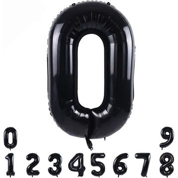 Patladı Gitti 34 inç 82 cm 0 Siyah Rakam Folyo Balon