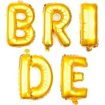 Patladı Gitti 36 cm Gold Renkli Bride Folyo Balon Seti