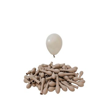 Patladı Gitti 5 inç Kum Bej 10 Adet Mini Balon