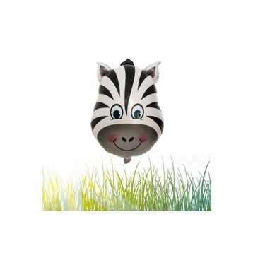 Patladı Gitti 55 cm 22 inç Safari Kafa Zebra Folyo Balon