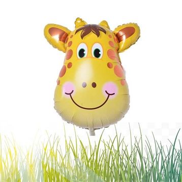 Patladı Gitti 55 cm 22 inç Safari Kafa Zürafa Folyo Balon