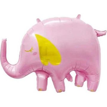 Patladı Gitti 60x84 cm Sevimli Pembe Fil Folyo Balon