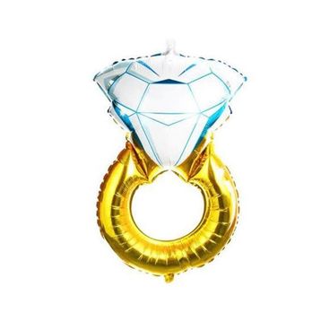 Patladı Gitti 75 cm Tektaş Yüzük Gold Renkli Elmas Bekarlığa Veda Partisi Bride To Be Folyo Balon
