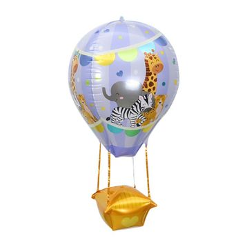 Patladı Gitti 88-28 cm 22 inç Mor Renk Safari Uçan Balon Temalı Folyo Balon