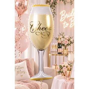 Patladı Gitti 92x37 cm Cheers Yazılı Büyük Boy Bride To Be Bekarlığa Veda Folyo Balon
