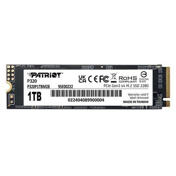 Patriot P320P1TBM28 P320 1 TB 3000-2200 MB/s PCIe NVMe GEN3 M2 22x80 Harddisk SSD