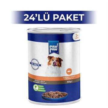 Paw Paw Jelly Somonlu Yetişkin 400x24 gr Köpek Konserve Maması