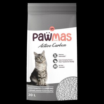 Pawmas Aktif Karbonlu Bentonit 20 lt Kedi Kumu
