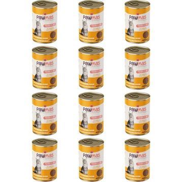 Pawmas Tavuklu Ciğerli 400x12 gr Yetişkin Kedi Konservesi