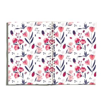 Paytak Moda PYTKDT0203 A5 Deniz Çiçekleri Tasarım 96 Yaprak Çizgisiz Spiralli Defter