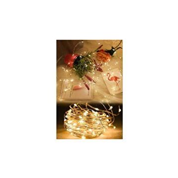 Pazariz 10 Metre Led Aydınlatma Telli Rustik Dekor Pilli Peri Led Işık