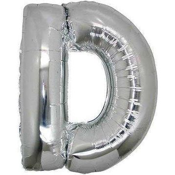 Pazarız 100 cm D Harfi Folyo Helyum Uçan Gümüş Balon