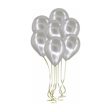 Pazarız 25li Lateks Metalik Gümüş Balon