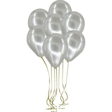 Pazarız 25li Lateks Metalik Gümüş Balon