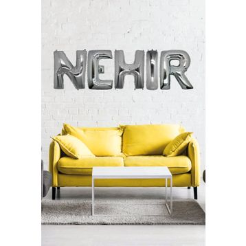 Pazarız 40 cm Nehir Harf Folyo Gümüş Set Balon