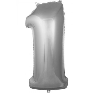 Pazarız 76 cm 34 Inc 1 Rakamı Folyo Gümüş Balon
