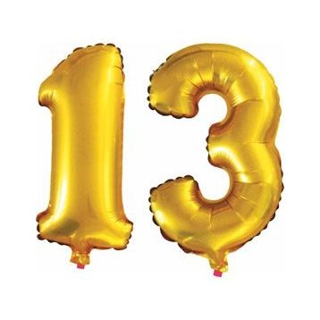 Pazarız 90 cm 13 Yaş Sayı Folyo Altın Balon