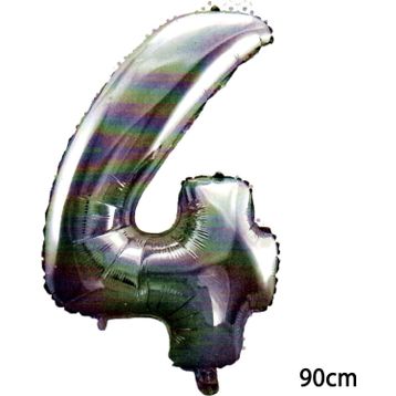 Pazarız 90 cm 4 Rakamı Folyo Gümüş Balon