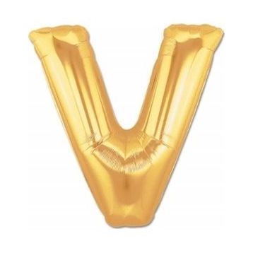 Pazarız Balon Parti V Gold 102 cm Harf Folyo Balon