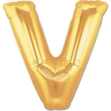 Pazarız Balon Parti V Gold 102 cm Harf Folyo Balon