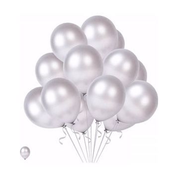 Pazarız Global 20 Adet Gri Beyaz Karışık Balon