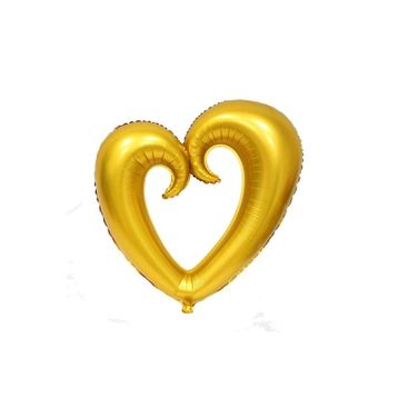 Pazarız Gold Ortası Boş Kalp Folyo Balon