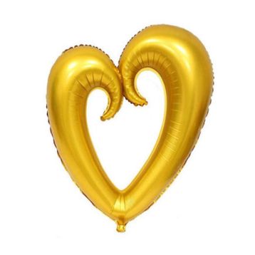 Pazarız Gold Ortası Boş Kalp Folyo Balon