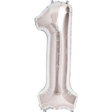 Pazarız Gümüş Folyo Sayılı Helyum 100 cm Dev Boy 1 Balon