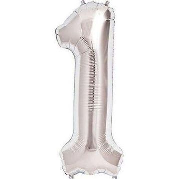 Pazarız Gümüş Folyo Sayılı Helyum 100 cm Dev Boy 1 Balon