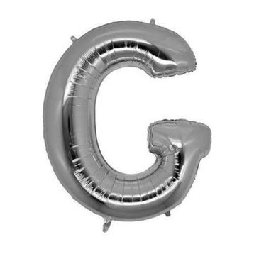 Pazarız Gümüş G Helyum 100 cm Dev Boy Harf Folyo Balon