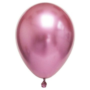 Pazarız Krom Pembe 6 Adet Metalik Balon