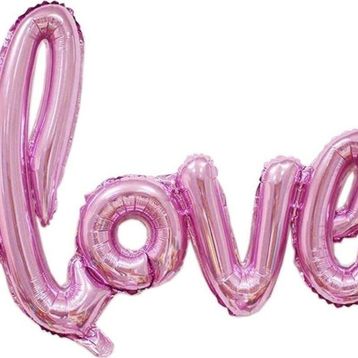 Pazarız Love İmza Şeker Pembe Folyo Balon
