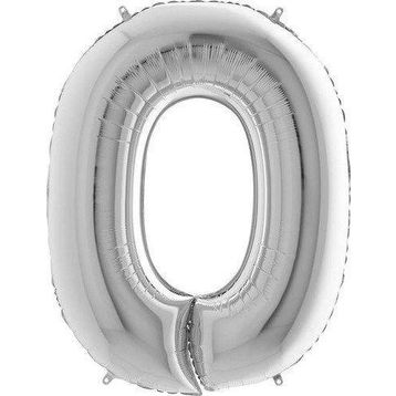 Pazarız Parti 0 Rakamı Gümüş Folyo 102 cm Balon