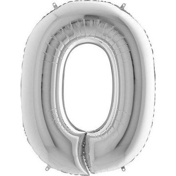 Pazarız Parti 0 Rakamı Gümüş Folyo 102 cm Balon