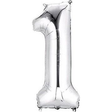 Pazarız Parti 1 Rakamı Gümüş Folyo 102 cm Balon