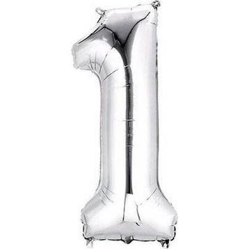 Pazarız Parti 1 Rakamı Gümüş Folyo 102 cm Balon