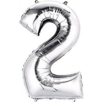 Pazarız Parti 2 Rakamı Gümüş Folyo 102 cm Balon
