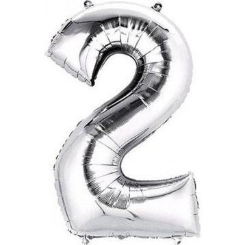 Pazarız Parti 2 Rakamı Gümüş Folyo 102 cm Balon