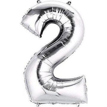 Pazarız Parti 2 Rakamı Gümüş Folyo 102 cm Balon