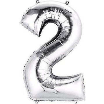 Pazarız Parti 2 Rakamı Gümüş Folyo 102 cm Balon
