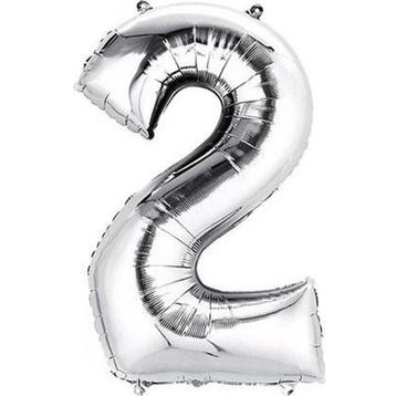Pazarız Parti 2 Rakamı Gümüş Folyo 102 cm Balon