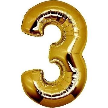 Pazarız Parti 3 Rakamı Altın Folyo 102 cm Balon