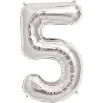 Pazarız Parti 5 Rakamı Gümüş Folyo 102 cm Balon